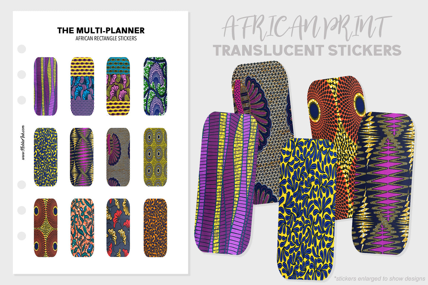 African Print Rectangle Stickers