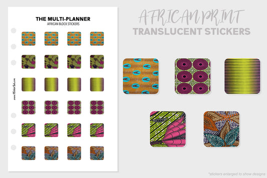 African Print Block Stickers